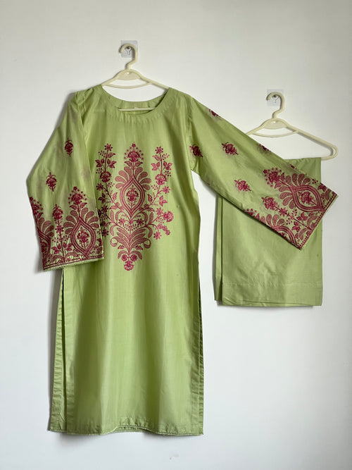 Green Embroided 3PC